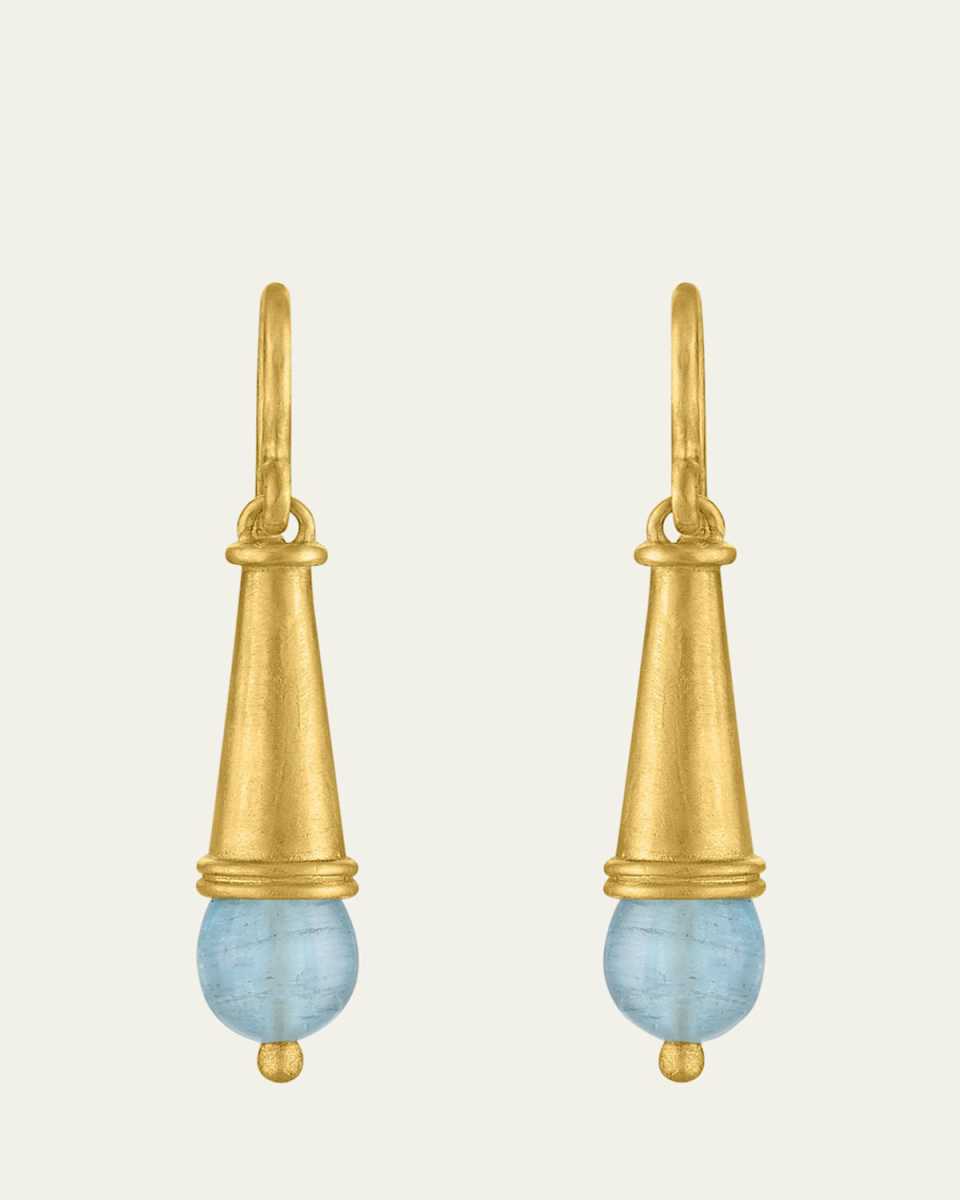 Aquamarine Becher Drop Earrings